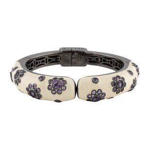 MCL BY MATTHEW CAMPBELL LAURENZA ENAMEL, AMETHYST & SAPPHIRE CUFF BRACELET